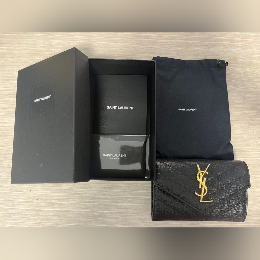 Saint Laurent small letter granule envelope wallet
